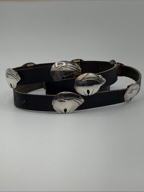 Dark brown Leather and Sterling Sliver 925  Navajo Concho style hat Band